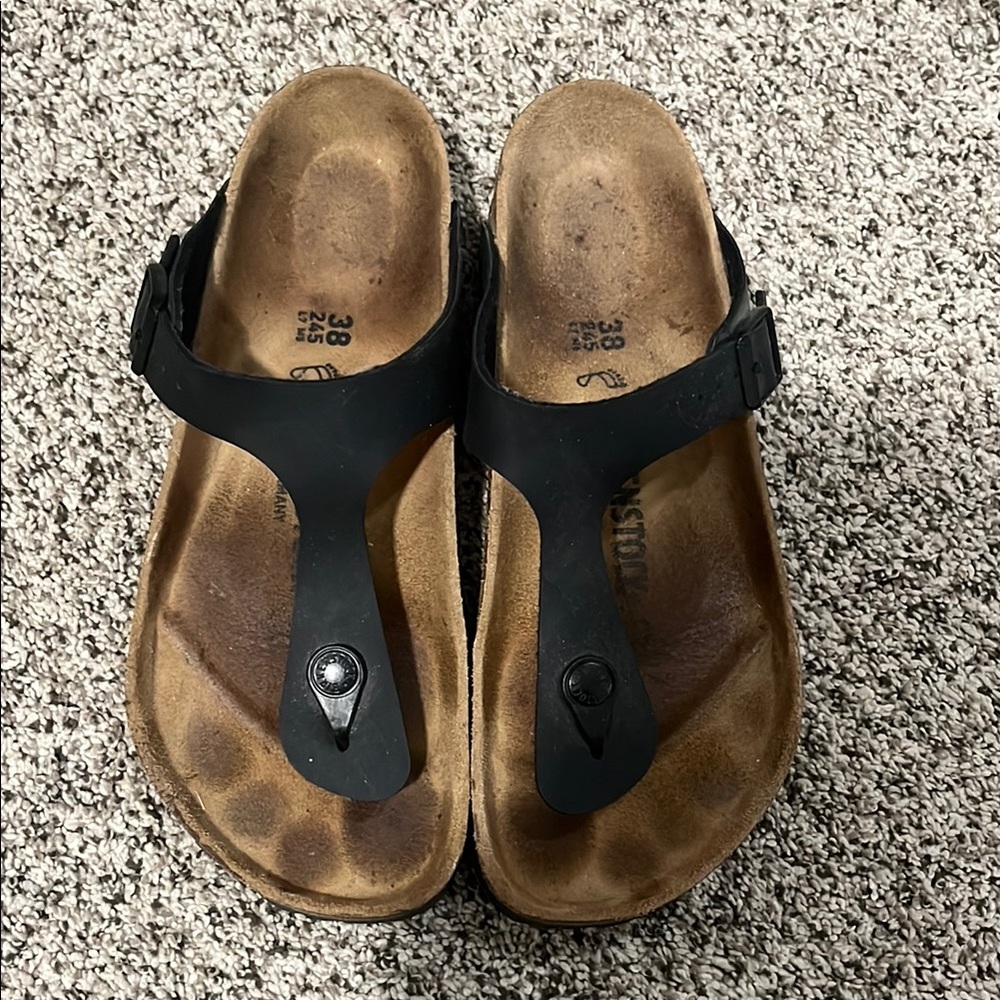 Birkenstocks Black and Brown Sandals size 38